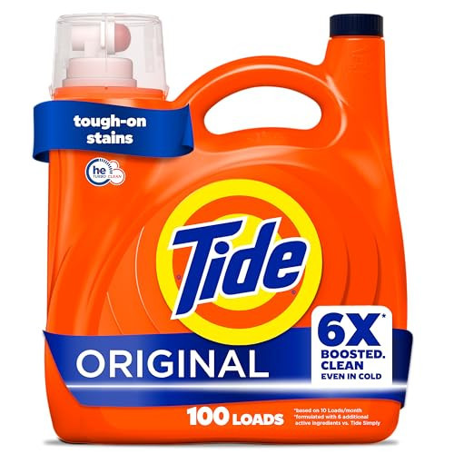 Tide Liquid Laundry Detergent, Original Scent, 125 fl oz, 100 Loads, Boosted Clean Even in Cold Water with Concentrated Washing Soap | Amazon (US)