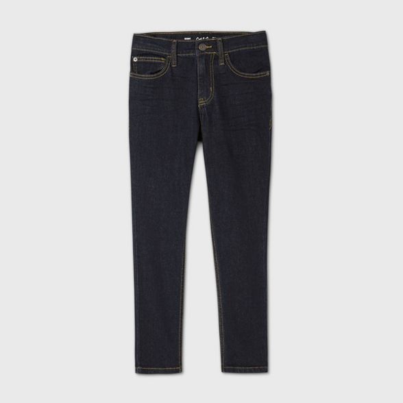 Boys' Stretch Skinny Fit Jeans - Cat & Jack™ Dark Blue | Target