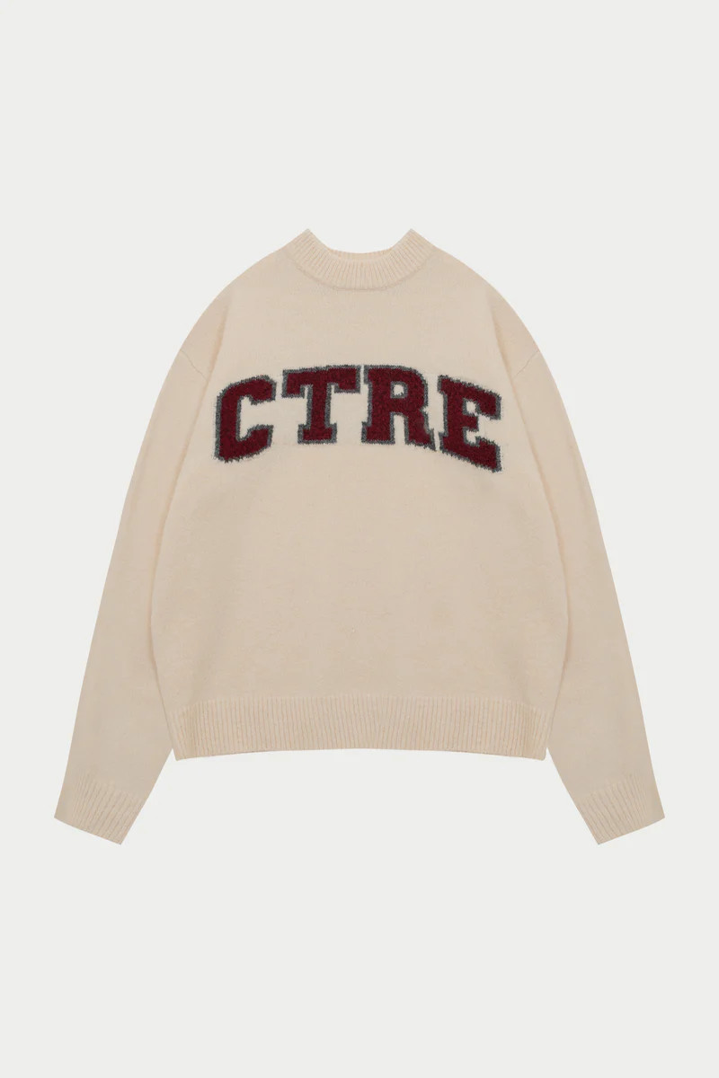 CTRE KNITTED SWEATSHIRT - OFF WHITE | The Couture Club