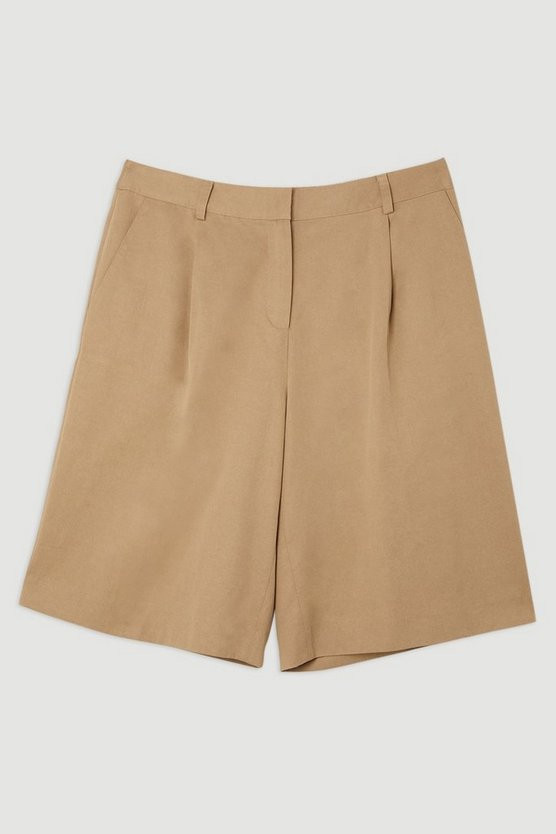Tencel Pleated Tailored Shorts | Karen Millen US