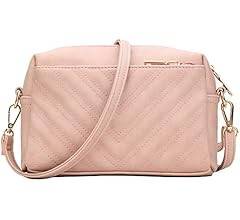 KKXIU Triple Zip Lightweight Small Crossbody Bags for Women Quilted Shoulder Purses and Handbags | Amazon (US)
