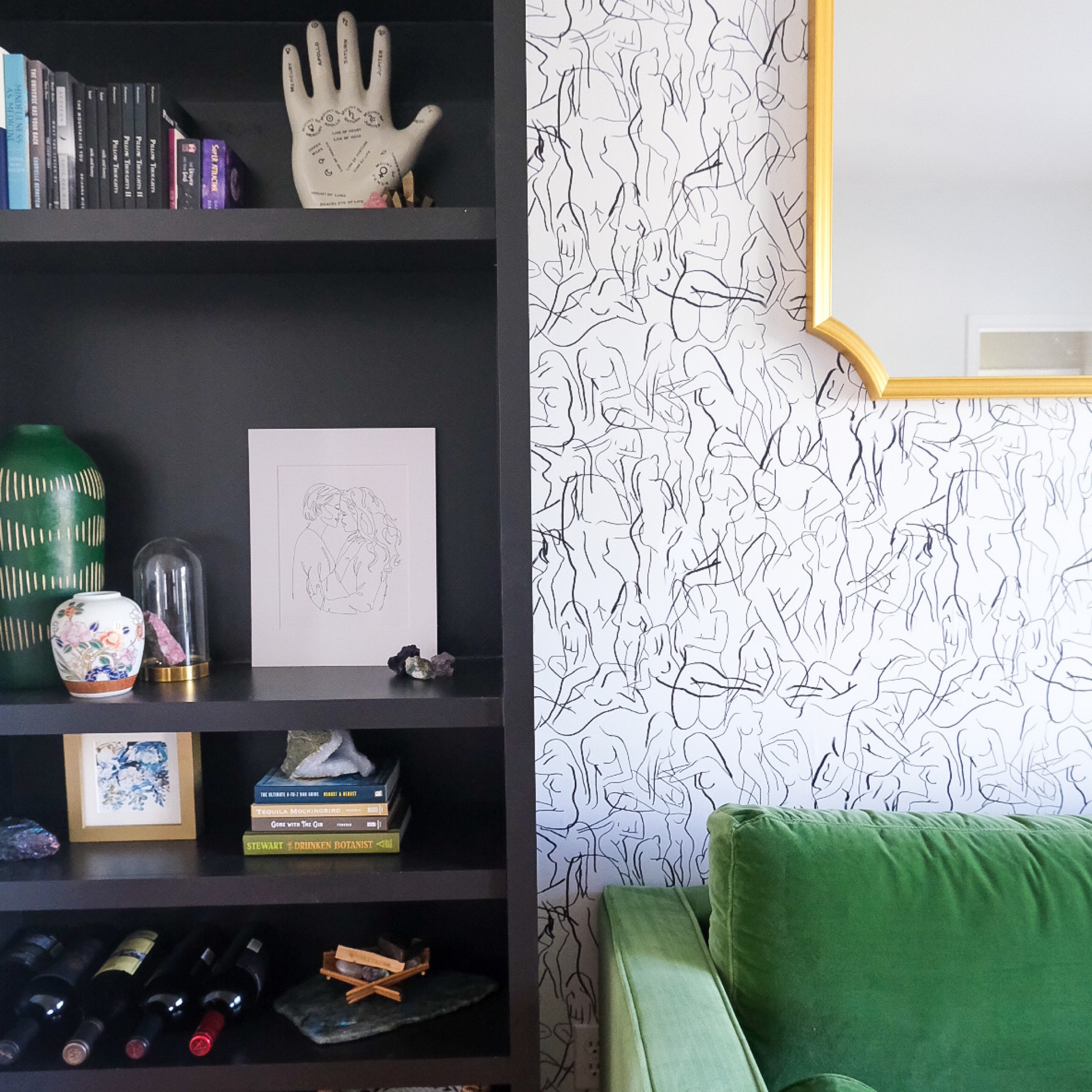 It’s the subtle naked ladies for me 👀

Using peel and stick wallpaper for even just one statement wall can elevate the entire room. For Cass’ study we used the IKEA Billy bookcase hack to create built in curio shelves. Then we added this gorgeous green velvet couch for a pop of color and felt like the space still had more room for character.

We LOVE this peel and stick wall paper and the subtle femme vibes it gives to the room! 

#ikeahack #temporarywallpaper #statementwall #diy #peelandstickwallpaper #midcenturymodern #livingroom

#LTKstyletip #LTKFind #LTKhome