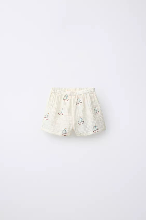 BOAT PRINT TEXTURED BERMUDA SHORTS | Zara UK