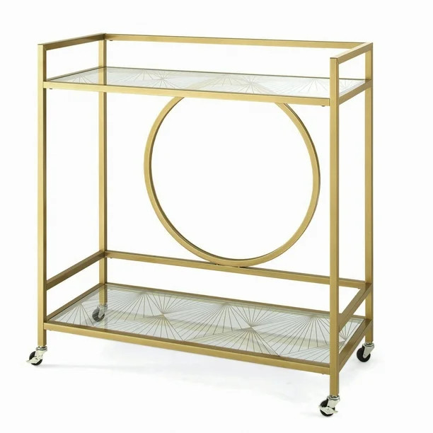 Better Homes & Gardens Nola Mid-Century Bar Cart, Gold Finish | Walmart (US)