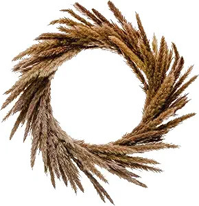 Creative Co-Op 22" Round Dried Natural Reed Wreath, Brown Wall Decor, Multi | Amazon (US)