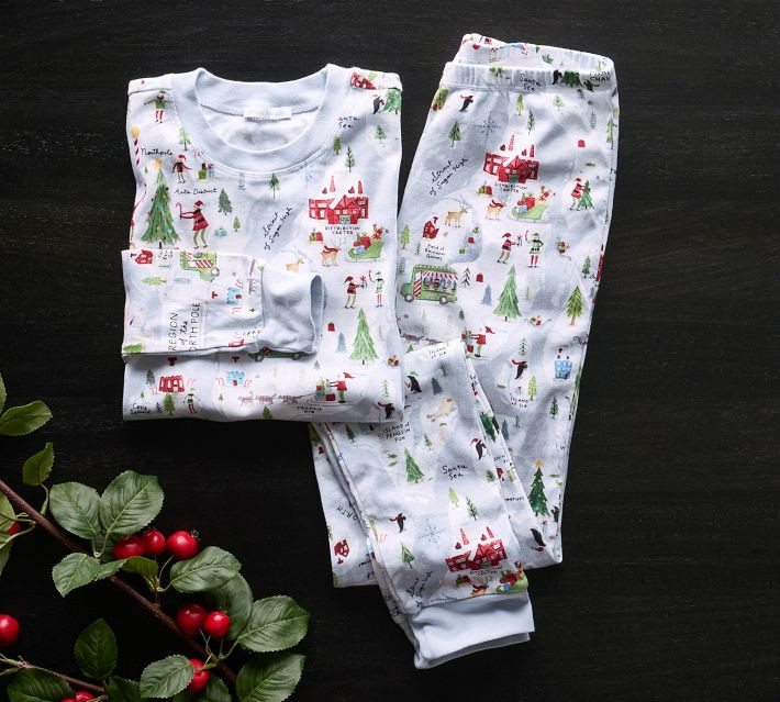 North Pole Organic Cotton Kids Pajamas | Pottery Barn | Pottery Barn (US)