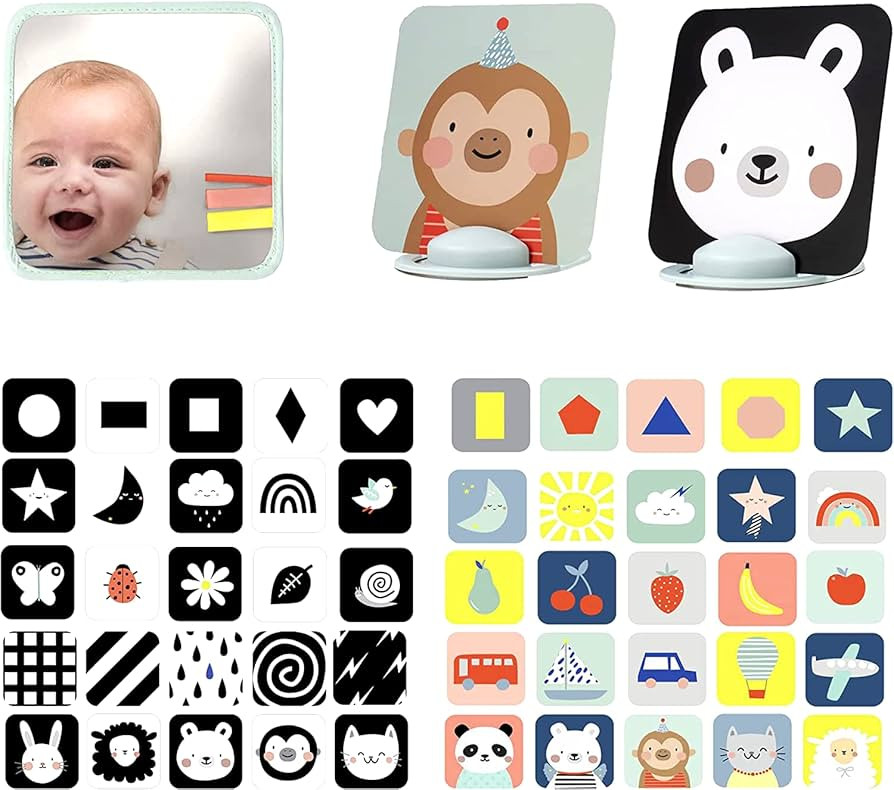 Baby steps Black White Sensory Toys for Babies High Contrast Baby FlashCards Flash Card Baby Safe... | Amazon (US)