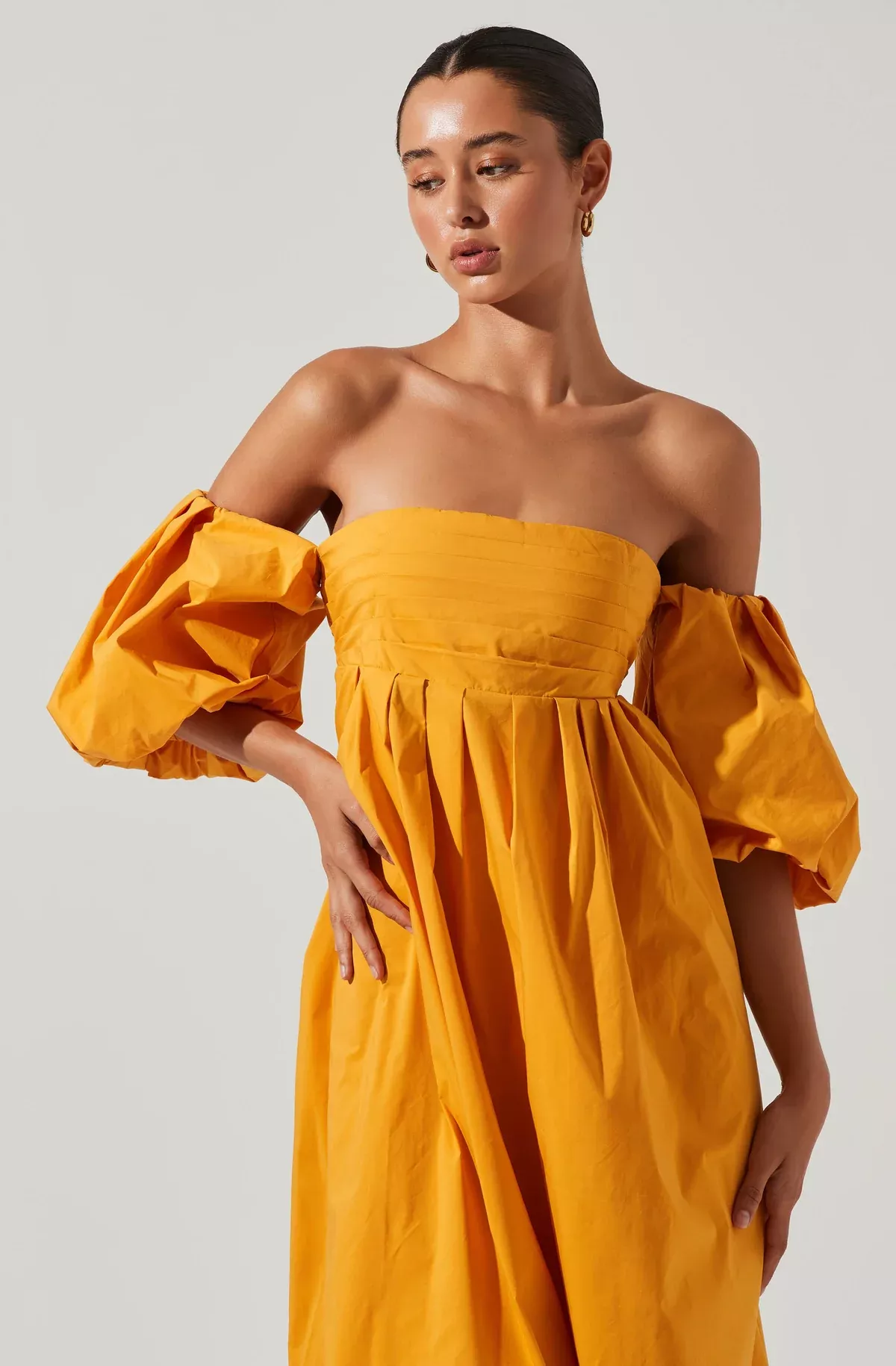 Winley Puff Sleeve Cutout Midi … curated on LTK