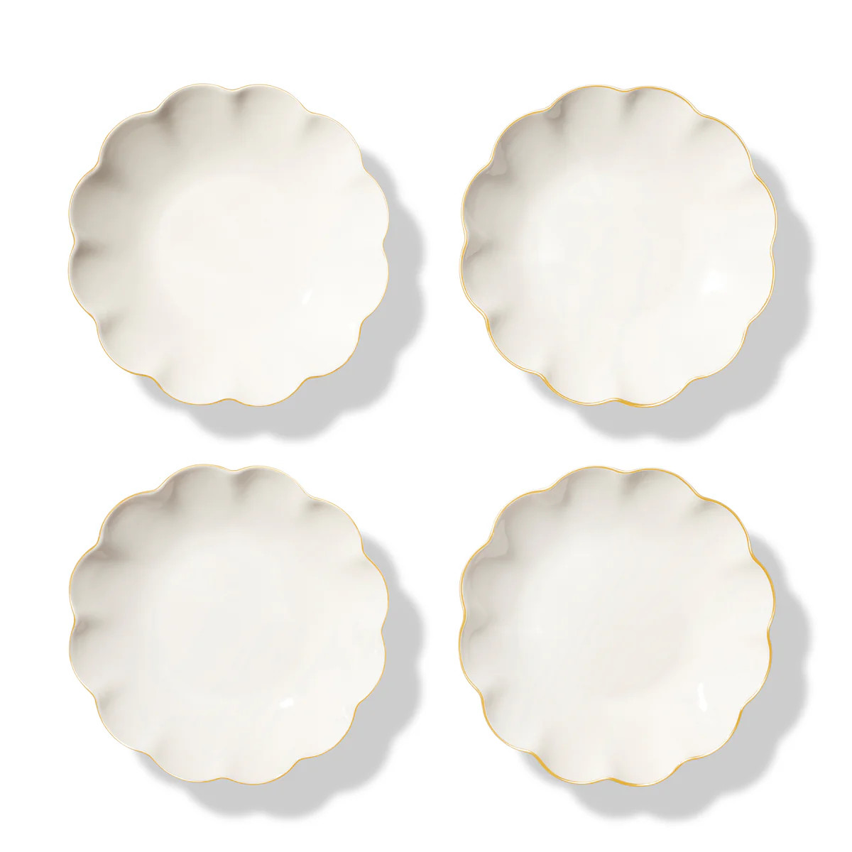Scalloped Appetizer Plates, Set of 4 | Over The Moon