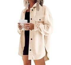 Nirovien Womens Waffle Knit Shirt Jacket Oversized Button Down Shacket Batwing Sleeve Tops with P... | Amazon (US)
