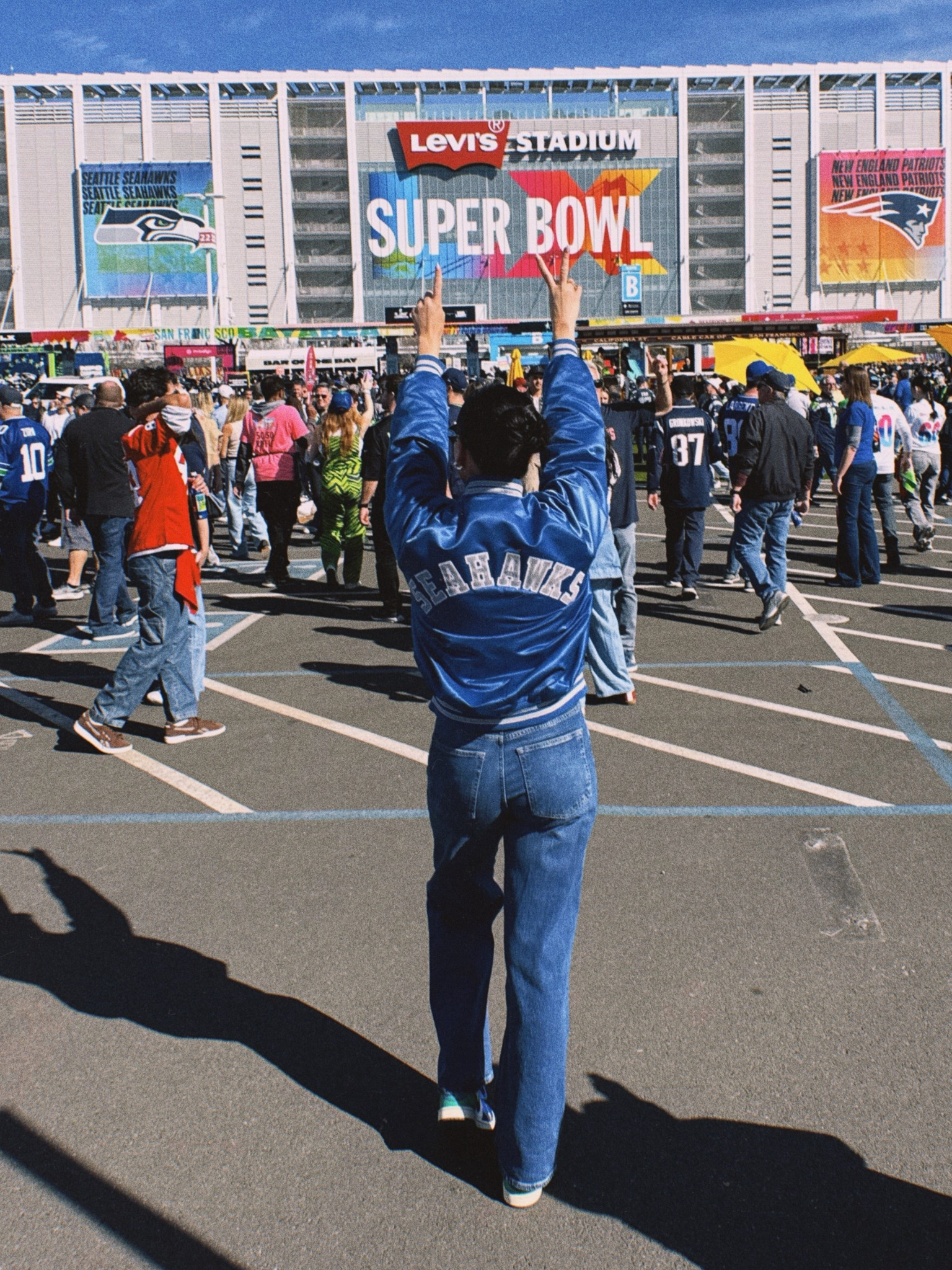 Super Bowl outfit details. My jacket is 80s vintage but found similar options on ebay. 

#LTKTravel #LTKmomlife