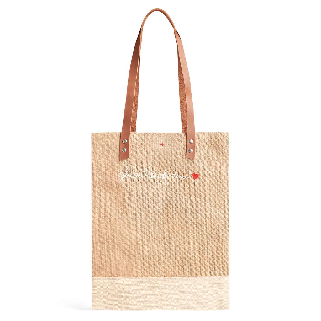 Wine Tote in Natural with Embroidery Only available once per year | Apolis