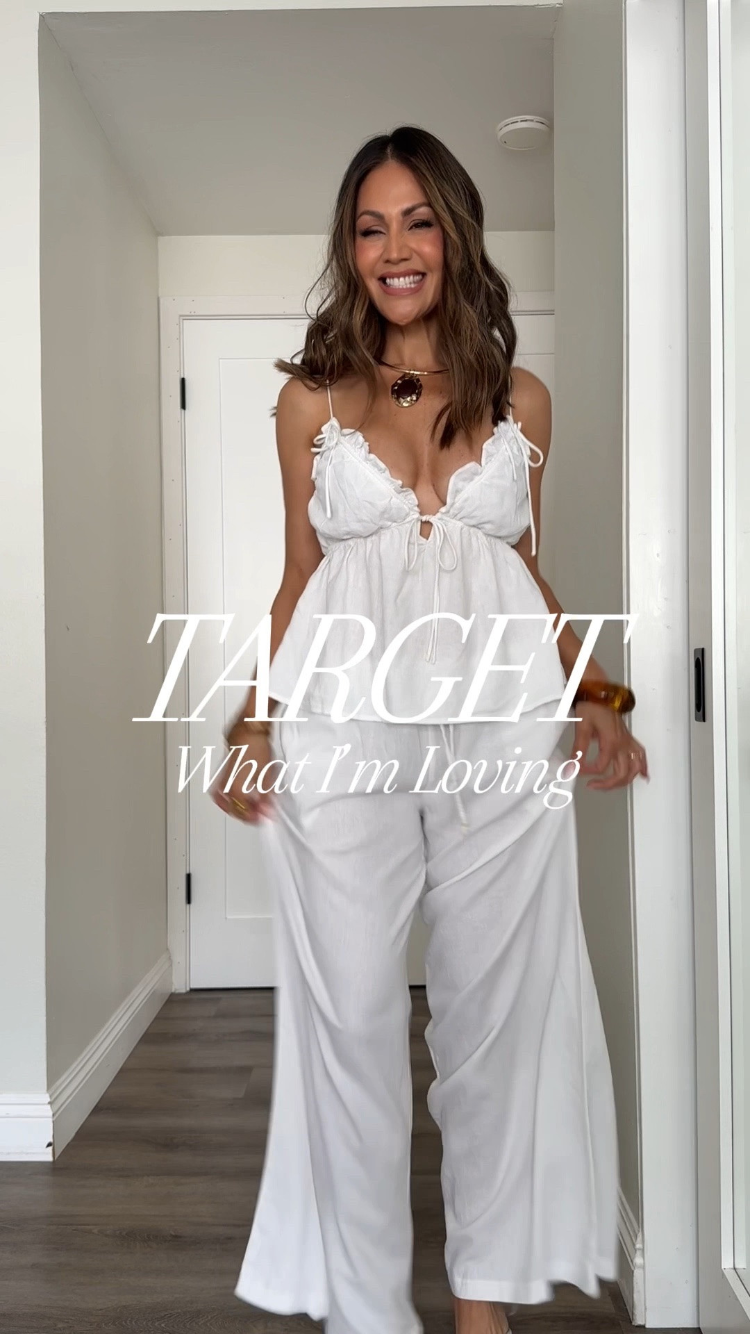 Target :   What I’m loving vacation edit 
Sizing 
Look 1
Top: small 
Pull on linen trouser :
Small 
Look 2/3
Dress: xsmall 
Look 4
Crochet top: small 
Wide leg trouser pants: small 
Look 5
Midi dress: xsmall 
Look 6
Tank: small 
Low rise jeans : 2
Im 5’4”/130

#LTKootd #LTKOver40 #LTKU