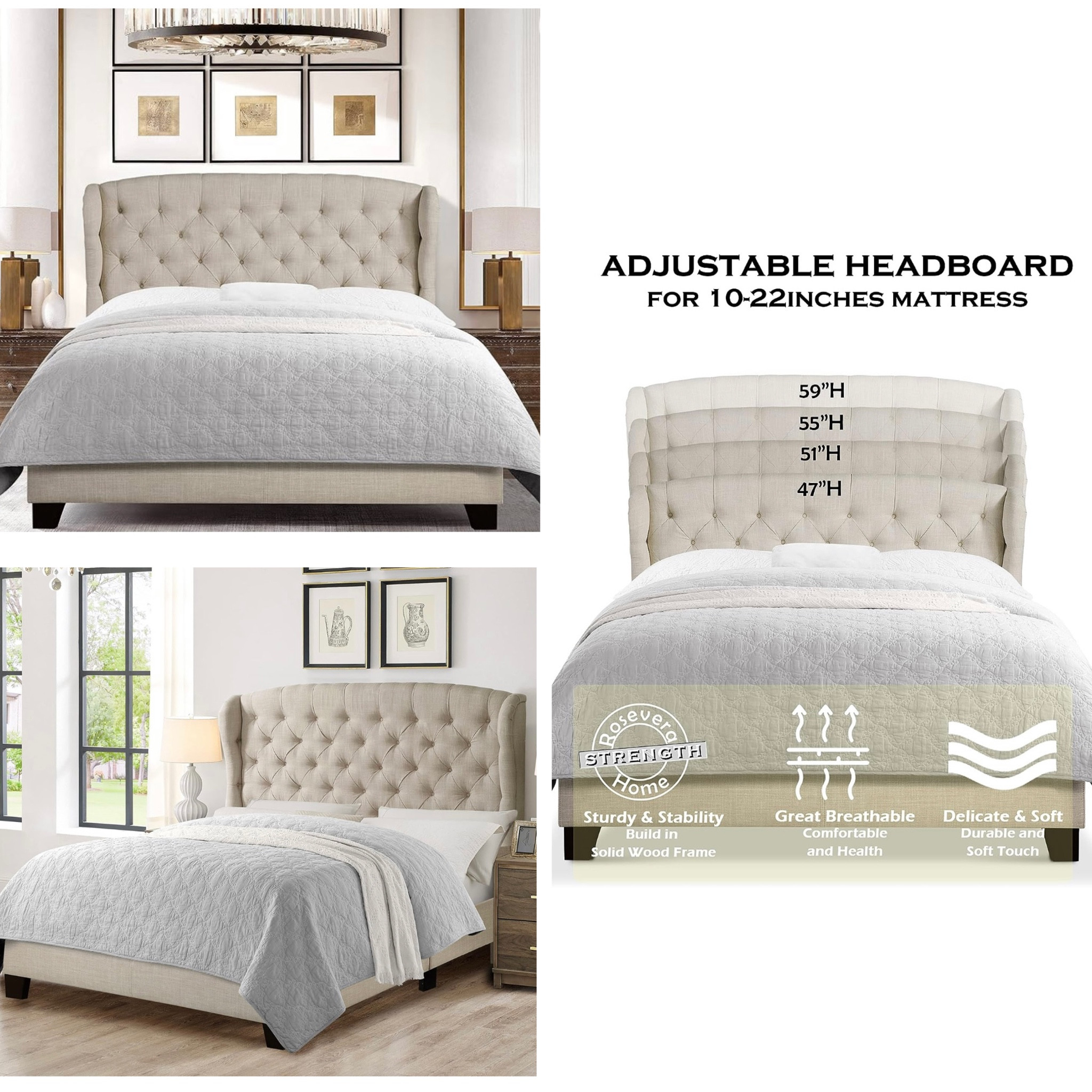 Love my new Wingback Platform Fabric Upholstered Tufted Headboard Bed Frame with Wood Slat Support.

#LTKxPrime #LTKhome