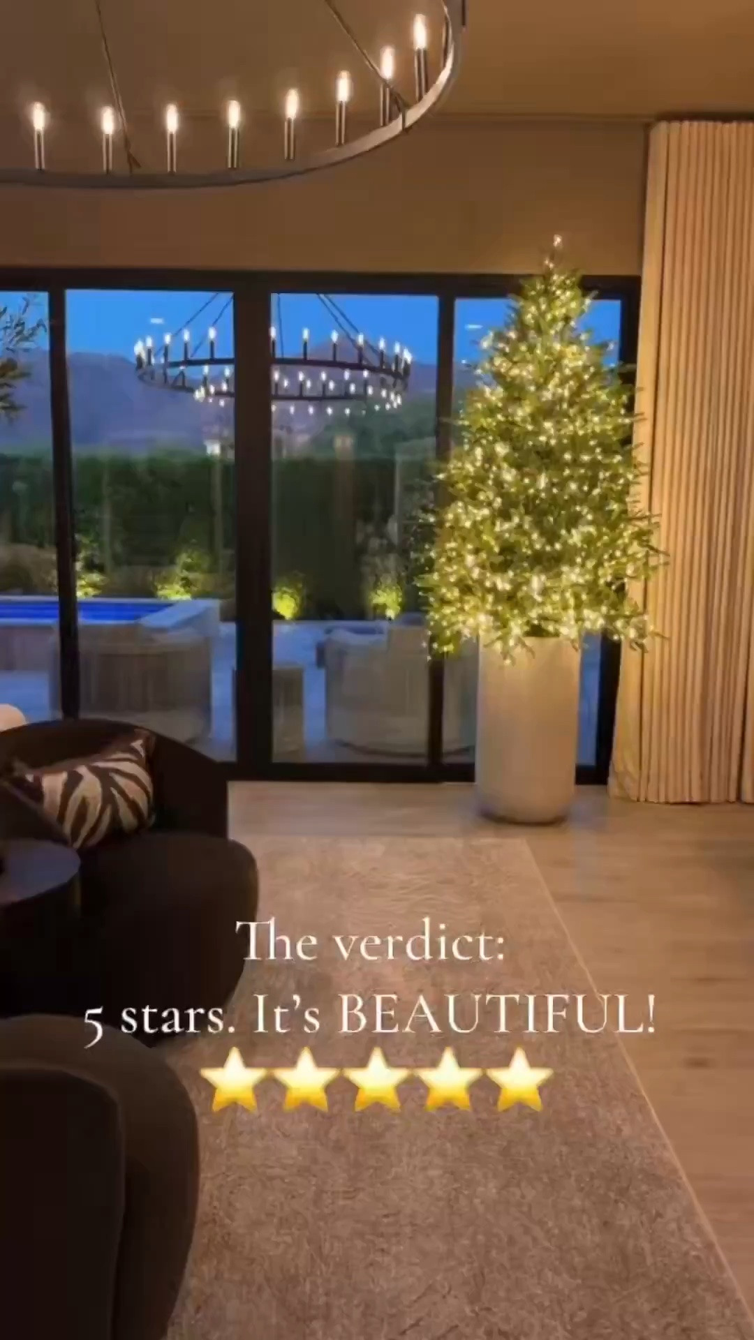 I thought I was done… then I changed my mind. 😂🎄 I put this tree in an oversized 2ft fluted pot and I LOVE how much it elevated the whole look! 

It has warm white, twinkle, multicolor + several other light settings. Honestly, it turned out even prettier than I expected. 🤎✨

#twinklechristmastree #christmas2026 #rhchristmas

#LTKHome #LTKSeasonal