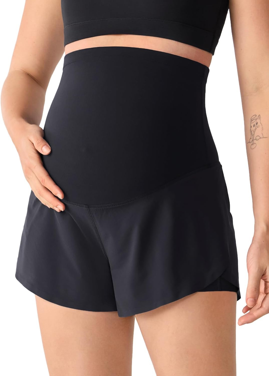 MOMANDA Athletic Maternity Dolphin Shorts 3" | Amazon (US)