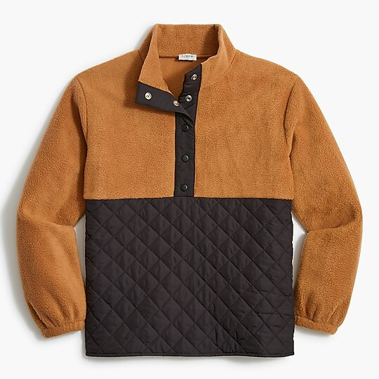 Quilted sherpa half-zip | J.Crew Factory
