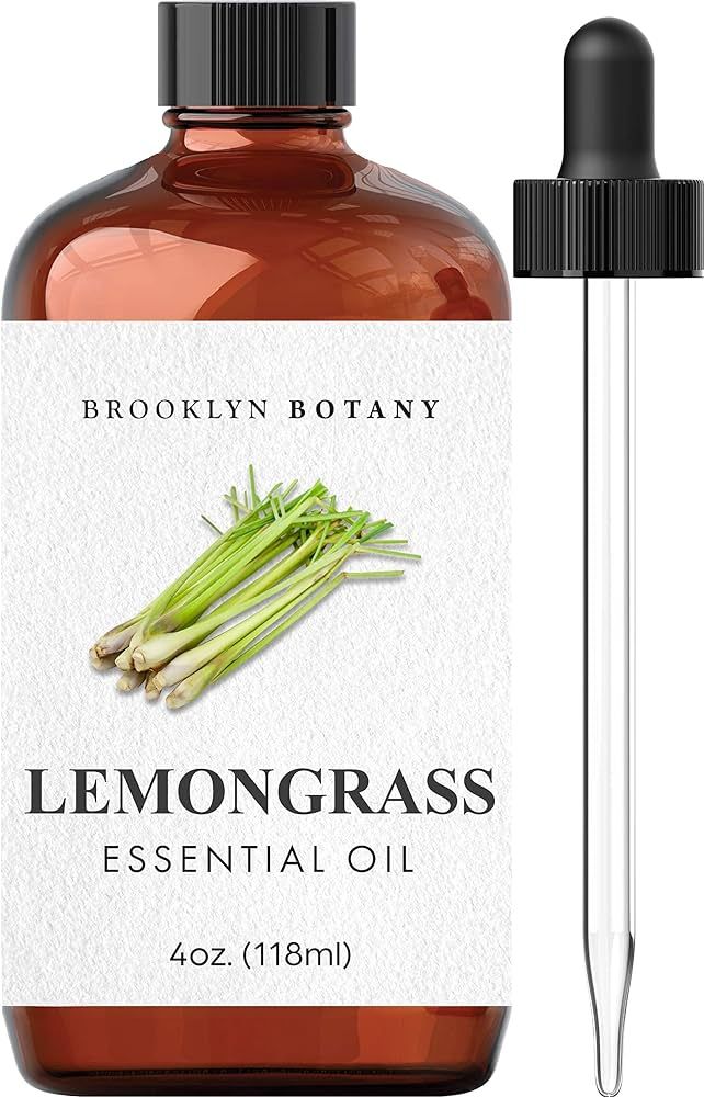 Brooklyn Botany Lemongrass Essential Oil - Huge 4 Fl Oz - 100% Pure and Natural - Premium Grade w... | Amazon (US)