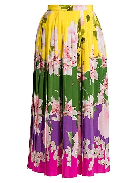 Flower Collage Silk Skirt | Saks Fifth Avenue