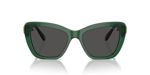 Swarovski SK6018 Sunglasses, Transparent Dark Green/Dark Grey, 52 mm | Amazon (US)