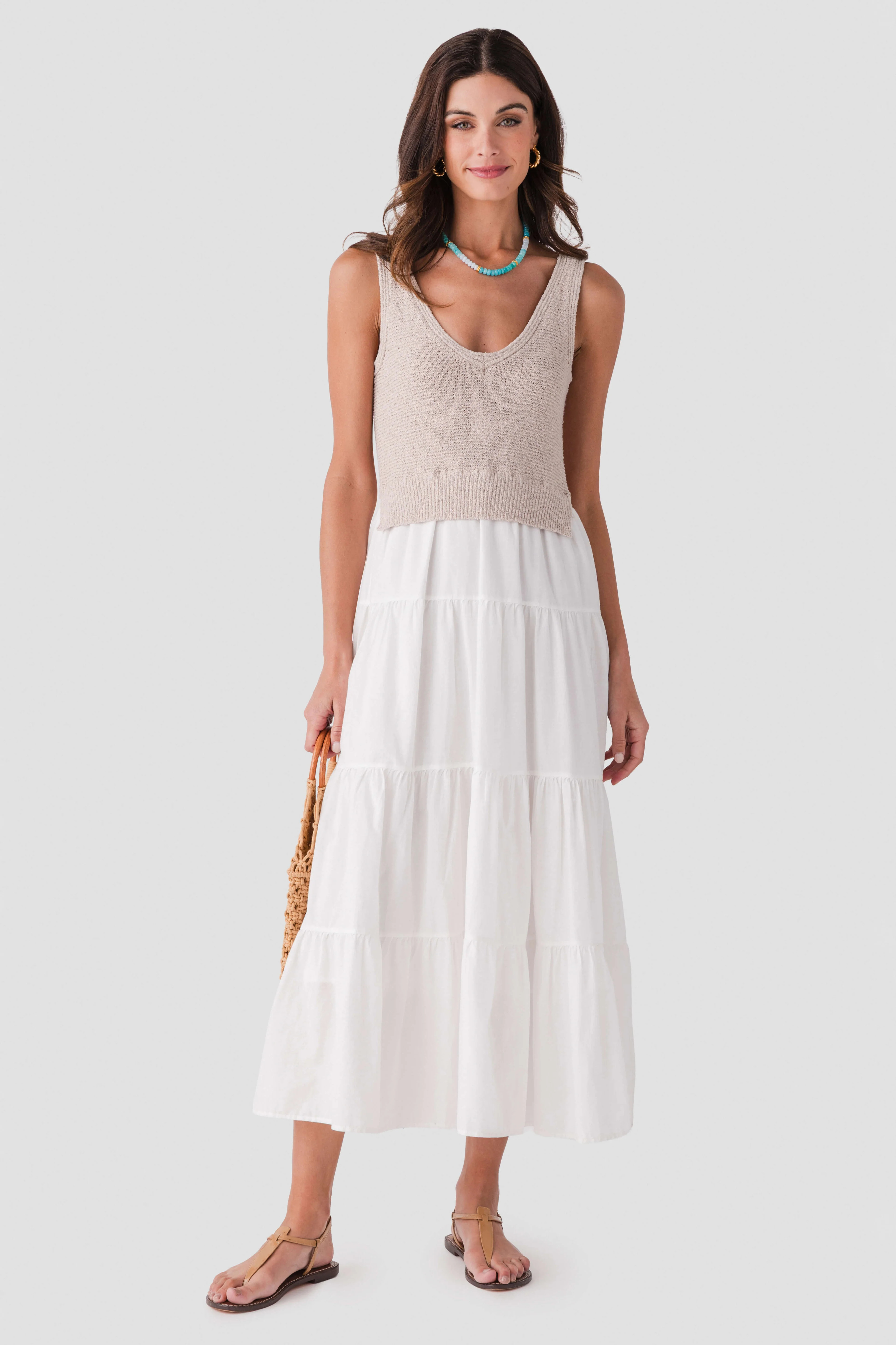 Elan Mixed Media Maxi Dress | Social Threads