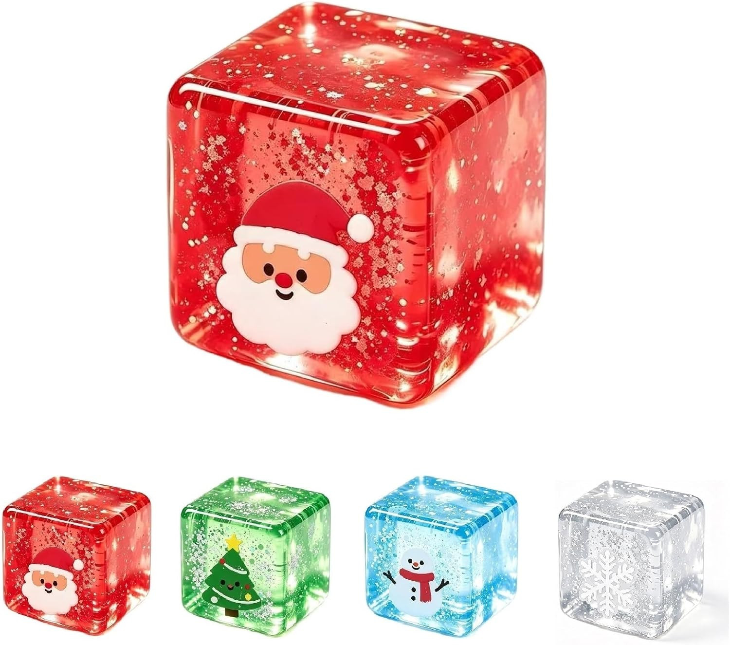 TREBIN Christmas Stress Cube Squishy Toys for Adults, Slow Rising Squeeze Cube Fidgets, Sensory Stress Relief Mochi Squishies, Christmas Stocking Stuffers Party Favors for Office Desk (Santa Claus) | Amazon (US)