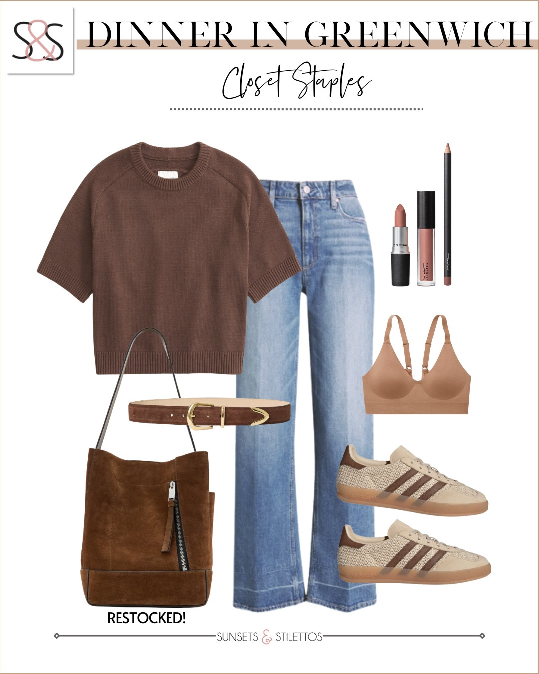 Closet staples but elevated 👌 A rich brown knit and soft suede pair perfectly with laid back denim and my favorite Adidas sneakers ready for errands or an easy dinner out

Sunsets and Stilettos fall fashion, dinner outfit, Greenwich outfit ideas, brown sweater outfit, wide leg jeans outfit, casual chic style, fall capsule wardrobe

#LTKStyleTip #LTKOver40 #LTKTravel