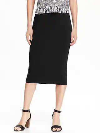 Old Navy Jersey Pencil Midi Skirt For Women Size L Tall - Blackjack | Old Navy US
