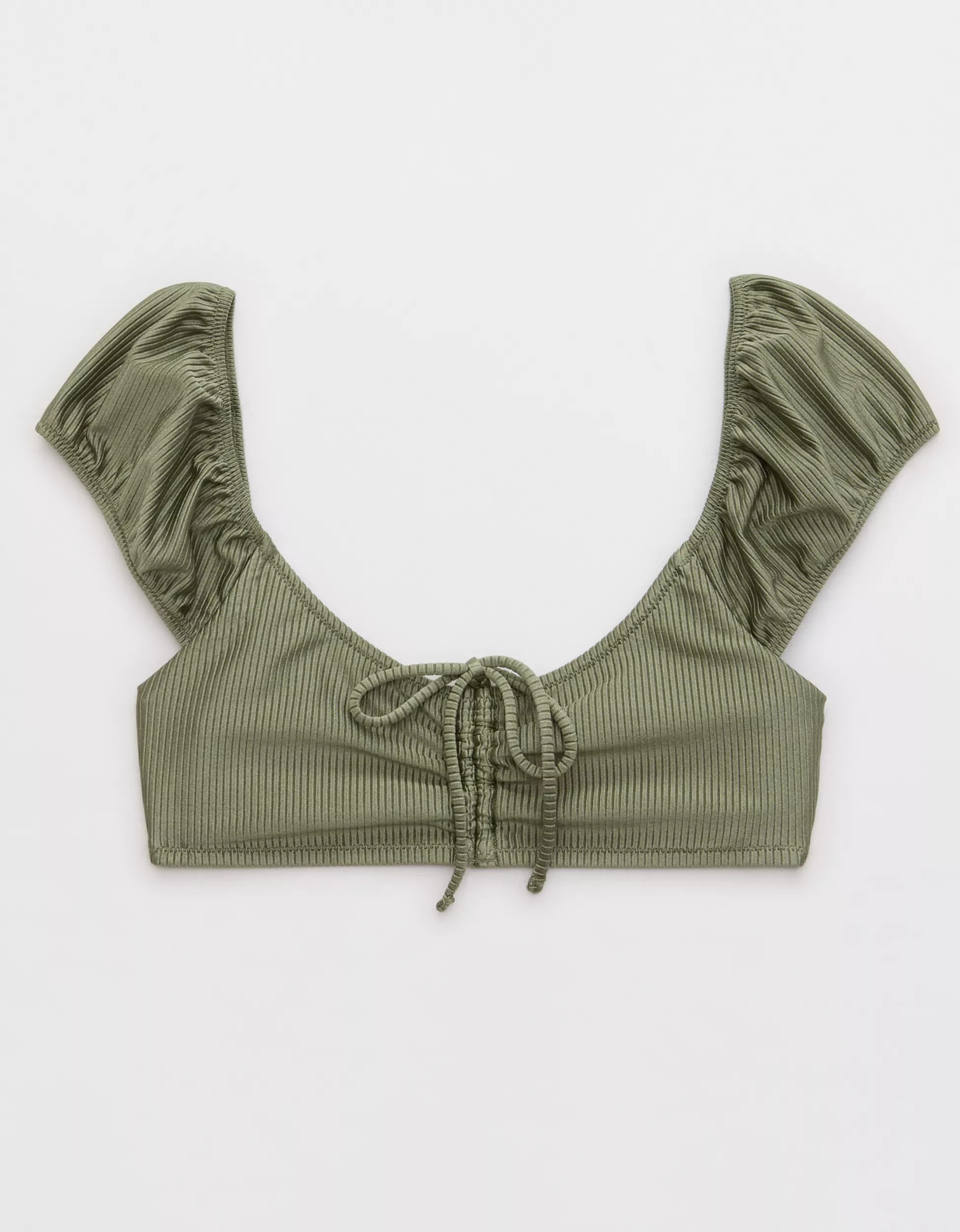 Aerie Shine Rib Cropped Bikini Top | Aerie