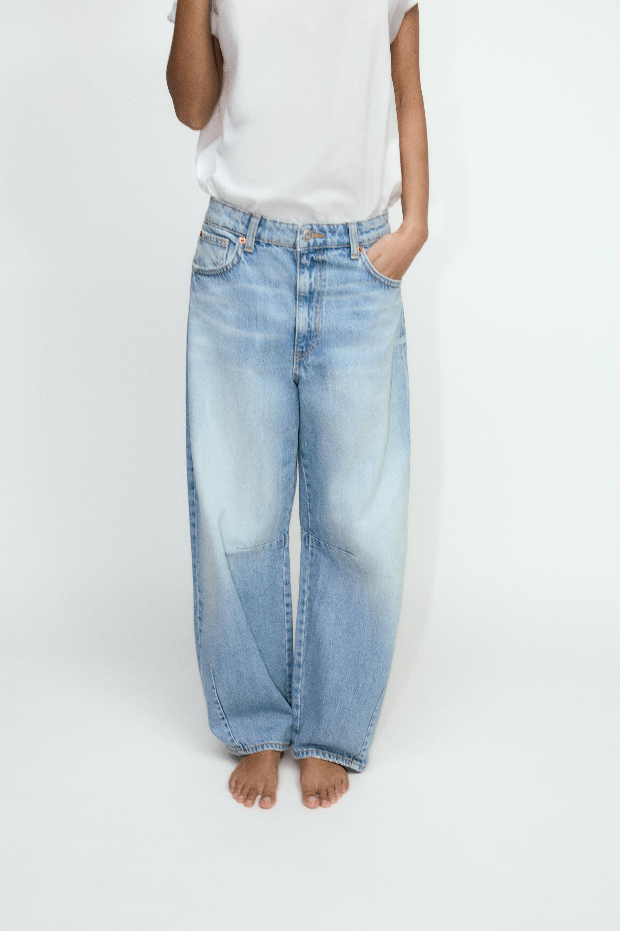 TRF MID WAIST BAGGY BALLOON JEANS | Zara US