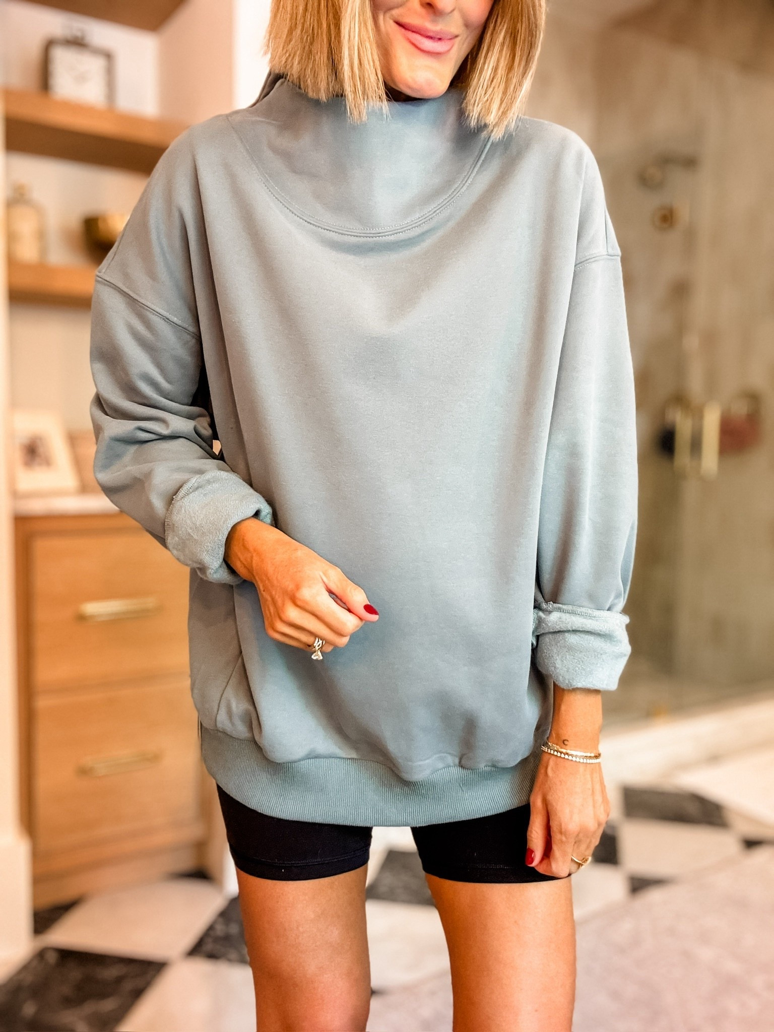 This mockneck is so cozy & comes in several colors! Wearing M to accommodate the bump. 

Loverly Grey, Amazon find, Amazon fashion, mockneck sweatshirt, athleisure 

#LTKActive #LTKootd #LTKSeasonal