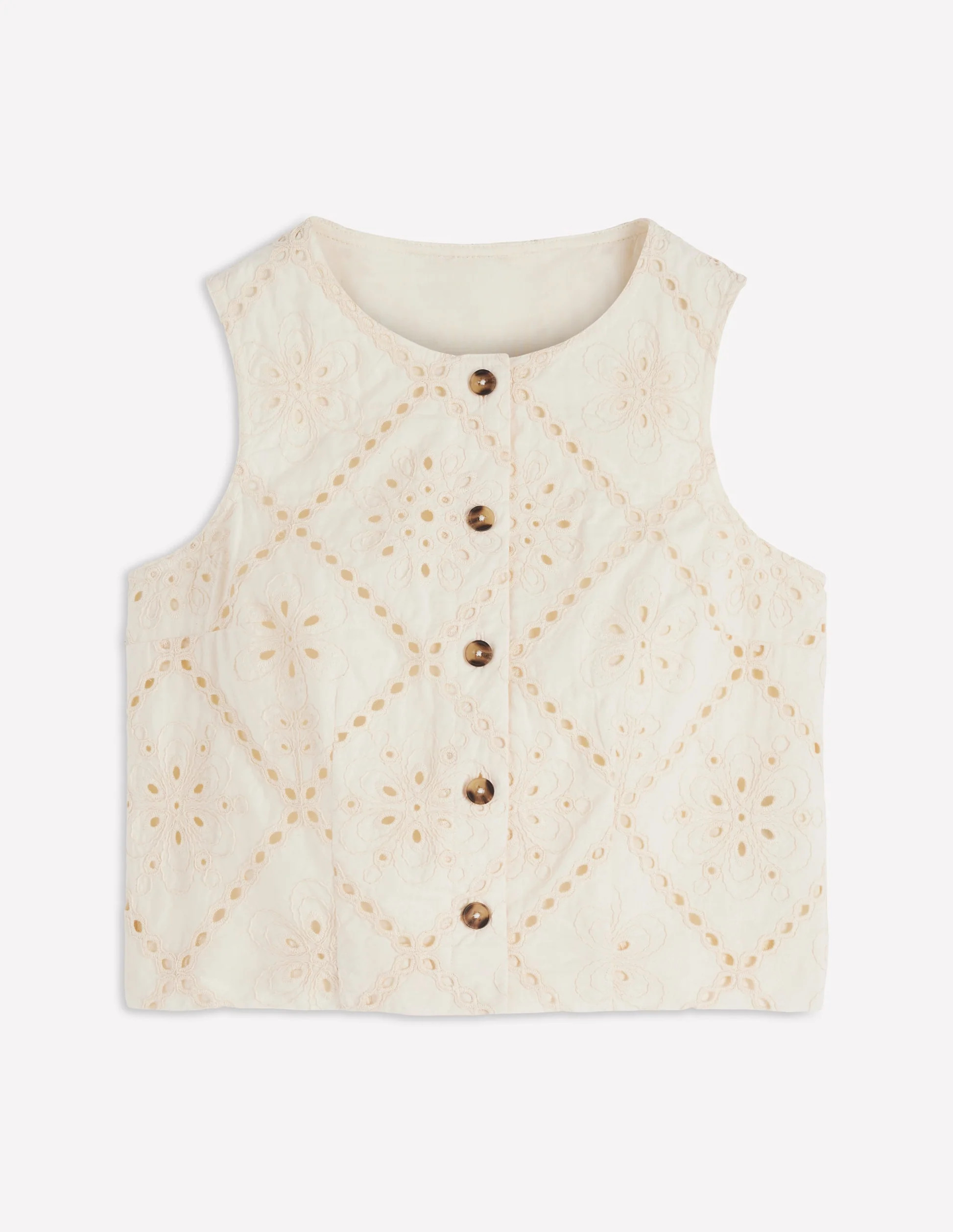 Andrea Cotton Shell Top-Ivory broderie | Boden (US)