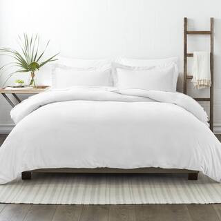 Performance White Queen 3-Piece Duvet Cover Set | The Home Depot