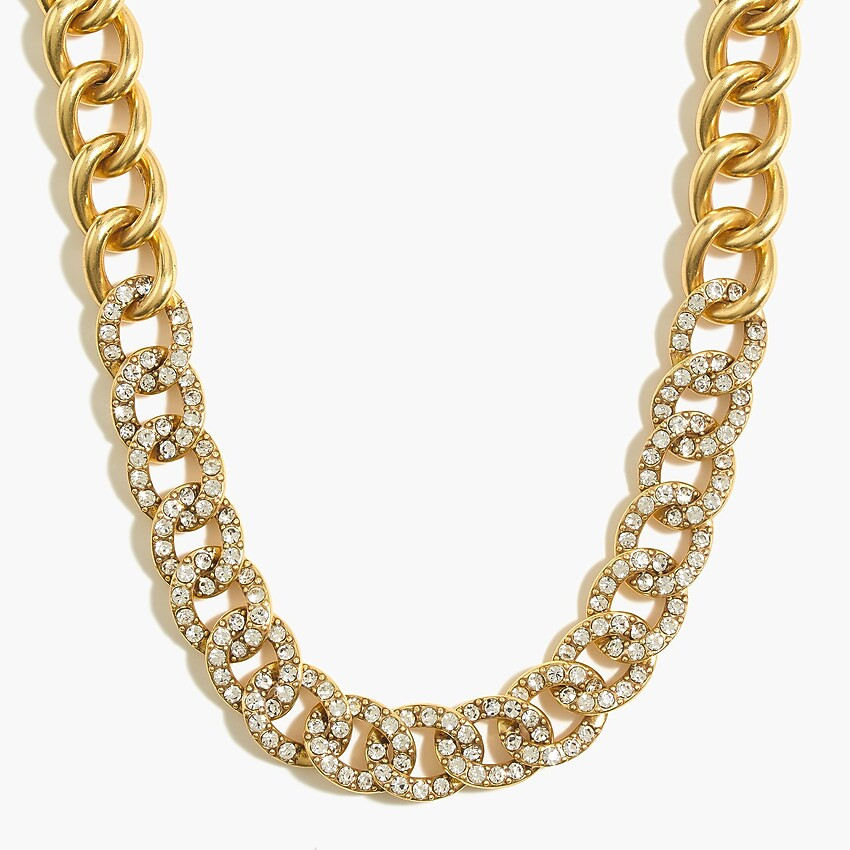 Pavé  crystal-link statement necklace | J.Crew Factory