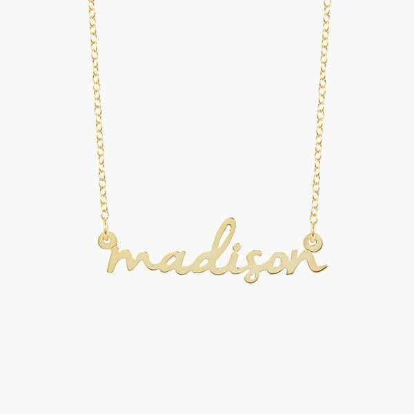 Nella Mini Nameplate Necklace | Brook and York