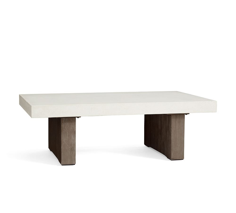 Pomona Concrete & Acacia Outdoor Coffee Table | Pottery Barn (US)