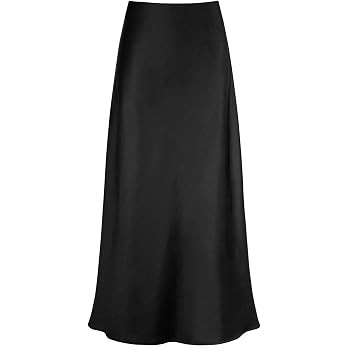 Women's Satin High Waisted Maxi Skirts A Line Silk Long Skirt | Hidden Elasticized Waistband, Bia... | Amazon (US)