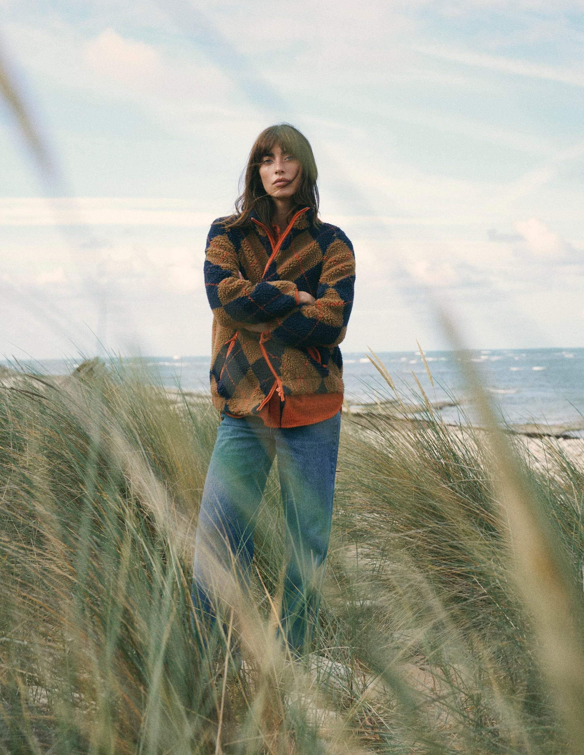 Alnwick Borg Jacket-Green, Ivory Colour Block | Boden (US)
