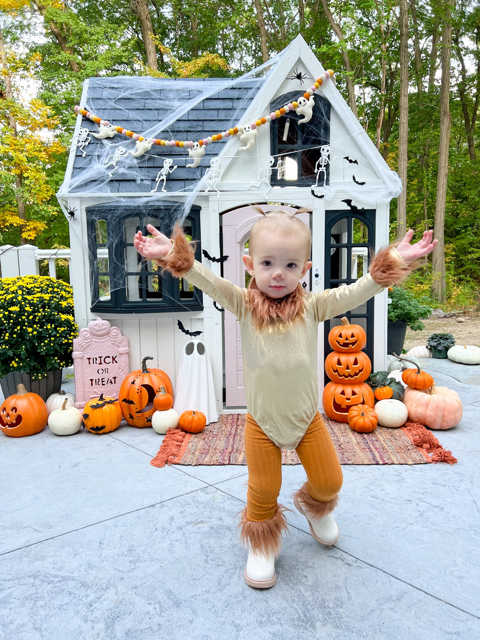 Lion toddler Halloween costume. Outdoor fall and Halloween decor with a playhouse makeover 

#LTKHalloween #LTKkids #LTKSeasonal