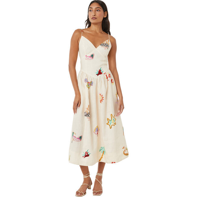 Women's Sophie Deep V-Neck Dress, Do Re Mi | Maisonette