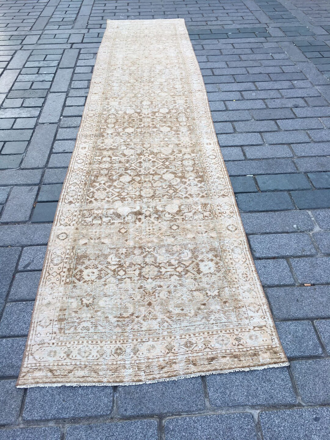 3.3x14 Turkish Vintage Runner Oushak Handmade Runner Rug - Etsy | Etsy (US)