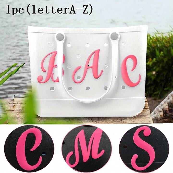 1pc Pink Letters For Beach Bag, Decorative Charm Insert Bag Accessories, Beach Bag Accessories, F... | SHEIN