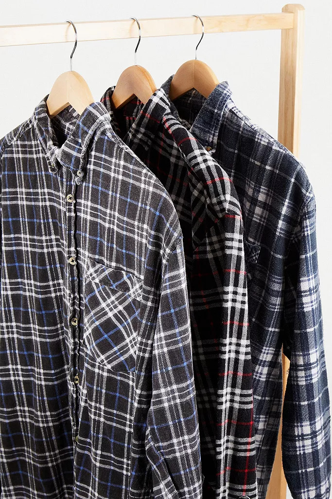 Urban Renewal Vintage – Kariertes Flanellhemd in Schwarz | Urban Outfitters (EU)