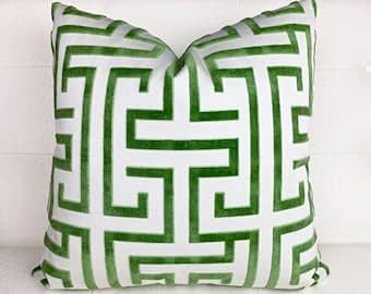 by Unbranded Thibaut Ming Trail Pillow Cover-Chinoiserie Pillow Cover-Green White Pillow Cover-Short | Amazon (US)