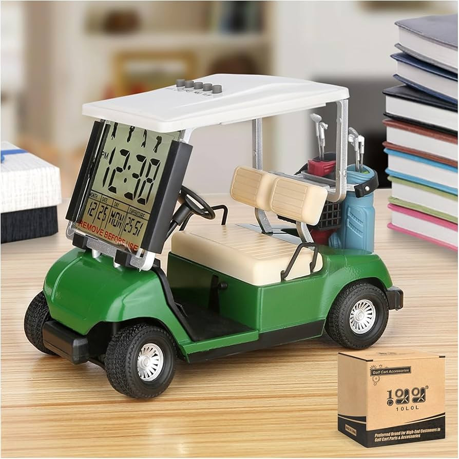 10L0L Mini Golf Cart Alarm Clock LCD Display Calendar Golf Gifts for Men Fans Golfers Superior Ra... | Amazon (US)