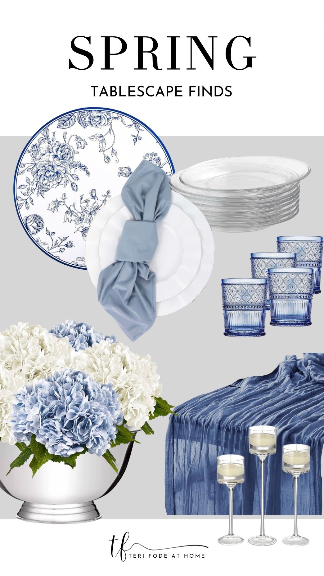A Bridgerton tea party–inspired spring tablescape layered with soft blue and white florals, delicate china, airy linens, and fresh hydrangeas for a look that feels romantic, refined, and effortlessly elegant; spring tablescape, bridgerton tea party, tea party table, blue and white table decor, floral dinnerware, hydrangea centerpiece, layered table setting, vintage inspired table, elegant table styling, brunch table ideas, mothers day table decor, garden party ideas, pastel table decor, blue glassware, candle holders, spring entertaining, hosting essentials, modern ho

#LTKSeasonal #LTKHome