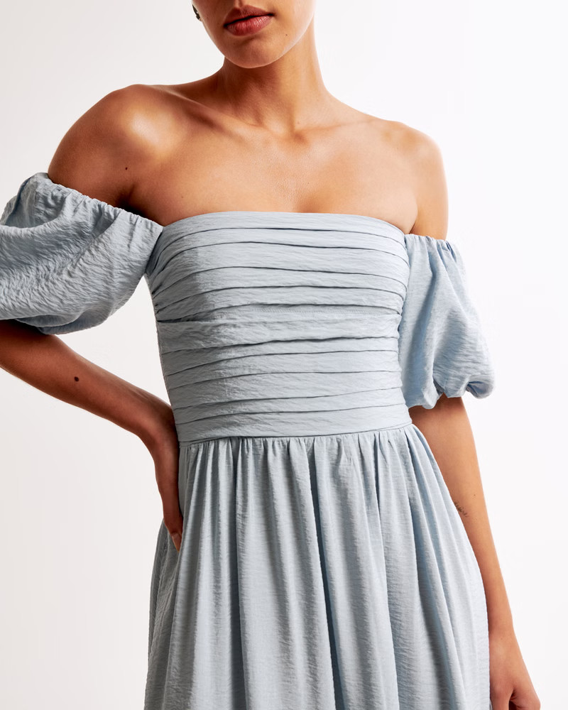 Women's The A&F Emerson Off-The-Shoulder Maxi Dress | Women's Dresses & Jumpsuits | Abercrombie.c... | Abercrombie & Fitch (US)