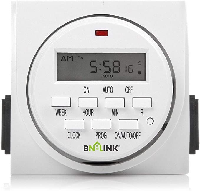 BN-LINK 7 Day Heavy Duty Digital Programmable Timer, FD60 U6, 115V, 60Hz, Dual Outlet, Indoor, fo... | Amazon (US)