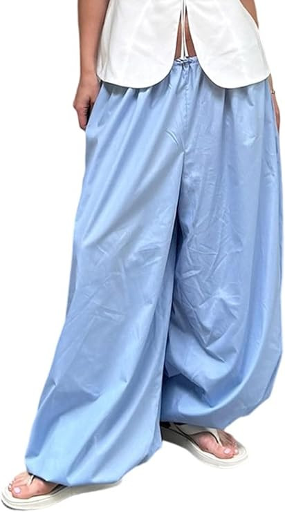 NRTHYE Womens Summer Baggy Casual Pleated Harem Pants Loose Elastic Waist Wide Leg Hippie Long Ba... | Amazon (US)