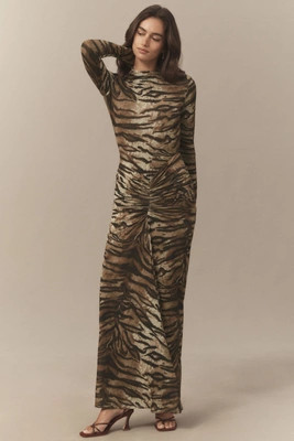 Ronny Kobo Scorpio Mock-Neck Ruched Jersey Maxi Dress | Anthropologie (US)